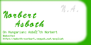 norbert asboth business card